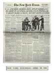 WWII New York Times Newspaper From 28 April 1945 -- The Day of Mussolinis Capture